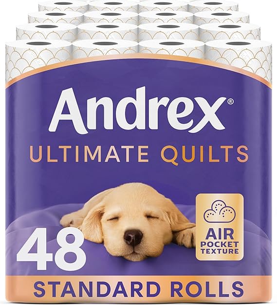 Andrex Ultimate Quilt Toilet Roll - 48 Toilet Rolls, 3-Ply, Bulk Buy