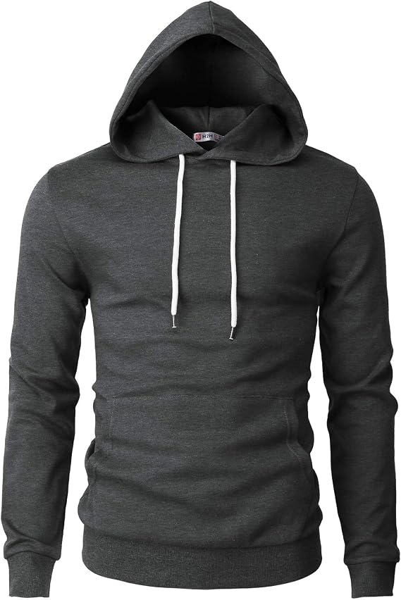 H2H Men's Pullover Hoodie Lightweight Long Sleeve with Kangaroo Pocket Slim Fit Basic Casual Sweatshirt