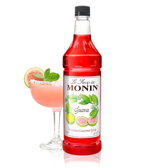 Monin Flavored Syrup, Guava, 33.8-Ounce Plastic Bottle (1 liter)