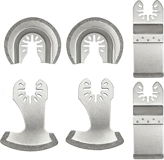 6 Pcs Oscillating Multitool Grout Removal - Diamond Multi Tool Blades