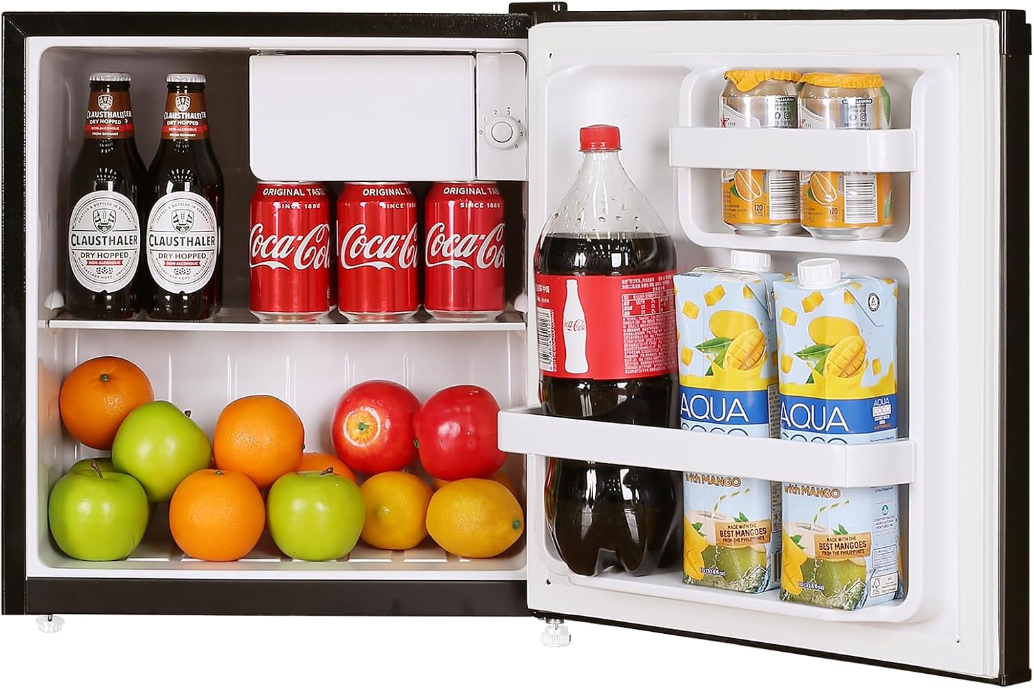 Frestec 1.7 Cu.Ft Mini Fridge with Freezer,Mini Fridge for Bedroom,Small Refrigerator,Dorm Refrigerators with Freezer,Mini Refrigerator for Office,Apartment,Dorm,Bedroom Black