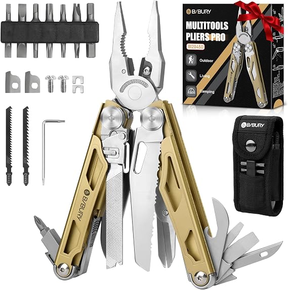 BIBURY Multitool Pliers with 440A Knife & Full Size Scissors, BI2045