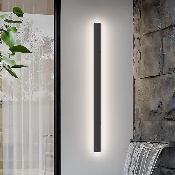 40inch Long Outdoor LED Wall Light 4000K Natural Light 30W Black Porch Light Acrylic Waterproof IP65 Exterior Wall Light Fixture for House Patio Porch Courtyard