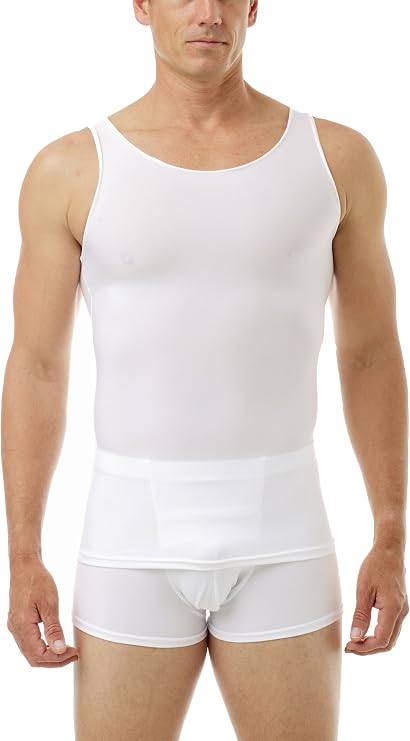 Underworks Mens Microfiber Compression Tank, XSmall, White