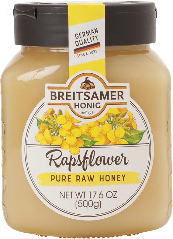 Breitsamer Creamy Rapsflower Blossom Honey 92%, 17.6 oz 500 g