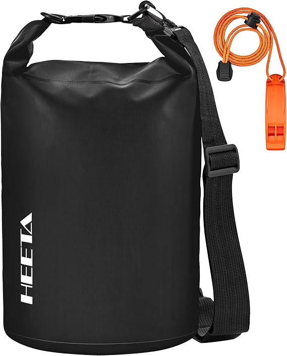 HEETA Waterproof Dry Bag Backpack with Emergency Whistle 5L/10L/20L/30L/40L | Roll Top Lightweight Dry Storage Bag for Women Men, for Travel Kayaking Boating Camping Beach Hiking Cruise Ship Essentials