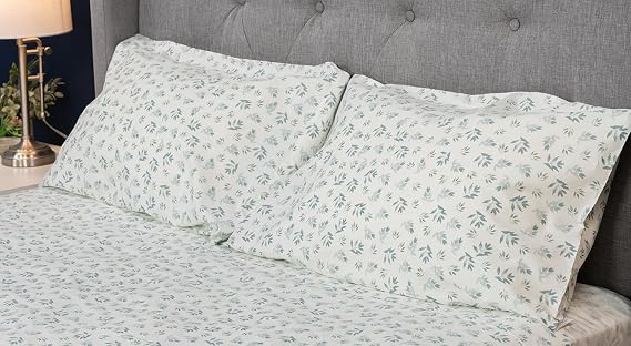 MyPillow Giza Dreams Oversized 100% Cotton Pillowcase Set [King, Blue Green Floral]