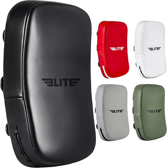 Elite Sports Pre-Curved Muay Thai Kickboxing Training Pad for Kickboxing,MMA,Taekwondo,Karate. Ideal for Punches,Knees, and Kicks in Martial Arts Training (ONE PAD ONLY)