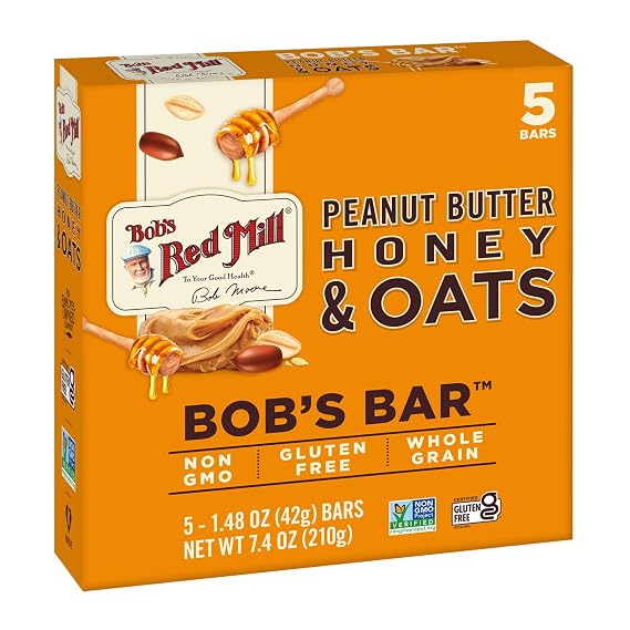Bob's Red Mill Peanut Butter Honey & Oats Snack Bar, 5 bars