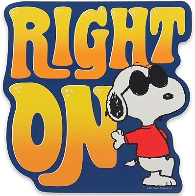 Open Road Brands Peanuts Snoopy Right On Wood Wall Decor - Fun Snoopy Sign for Kids Bedroom or Play Room