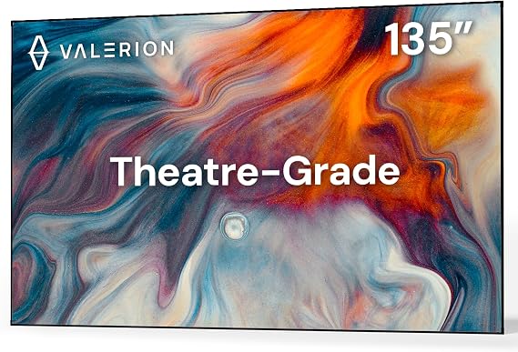 AWOL Valerion 135-inch Fixed Frame Projector Screen, 1.3dB Gain, 80% Picture Quality Enhancement, 4K/8K Ultra HD, 3D Compatible, Works with Long Throw, Short Throw & Ultra Short Throw Projectors