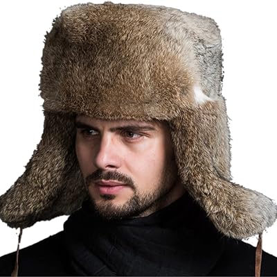 Winter Ushanka Russian Fur Hat for Men & Women - Fuzzy Trapper Hat with Ear Flaps