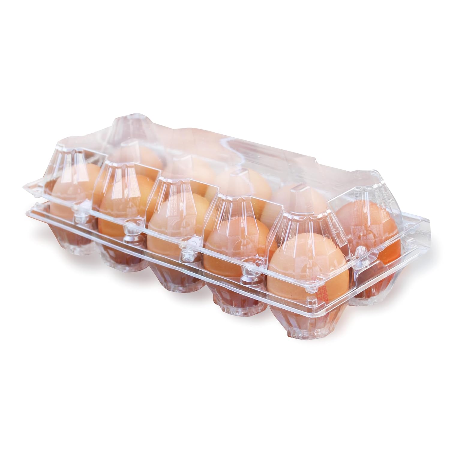 ClearPack Pack of 10 Egg Boxes for Chicken Eggs in Sizes S M & L - Recycled - Plastic - Space-Saving Stackable Egg Boxes - Pack of 30