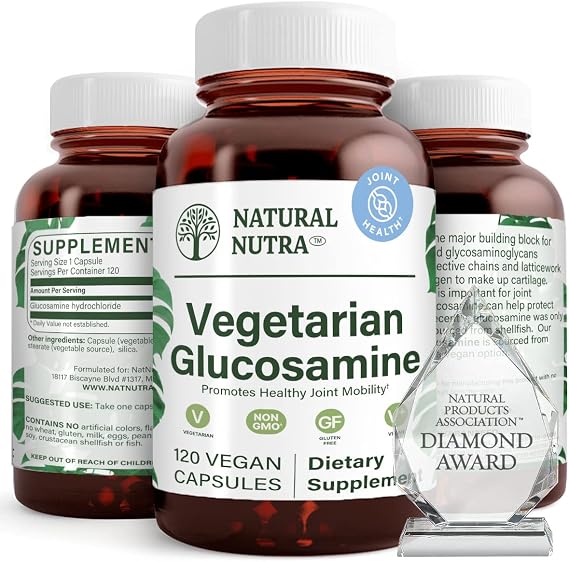 Natural Nutra Vegan & Vegetarian Glucosamine Hydrochloride, 120 Capsules
