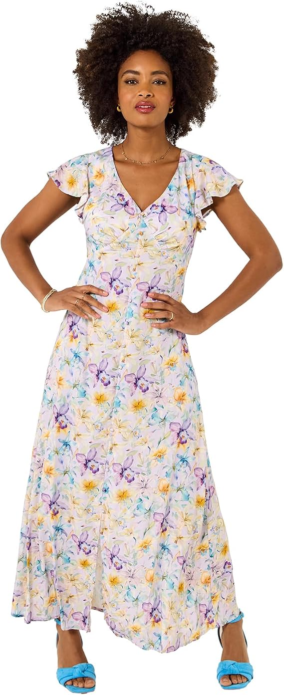 Joe Browns Women's Pastel Floral V Neck Dress