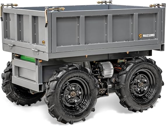 Massimo Tiro 480 Remote Control Electric Off-Road Utility Cart | Dual 500W Motors | 1100lb Load Capacity | 12.5 Cu Ft Tilting Dump Bed | Zero Turn | All-Terrain Tires | 48V Battery System