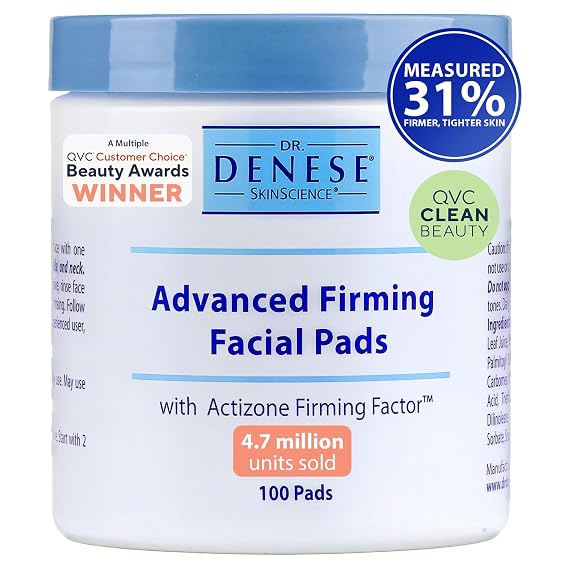 Dr. Denese SkinScience Exfoliating Pads 100 Count Glycolic Acid Pads | with Vitamin C, Peptides, Sativa Oat, and Aloe for Smooth Radiant Skin Dermatologist Tested Facial Peels