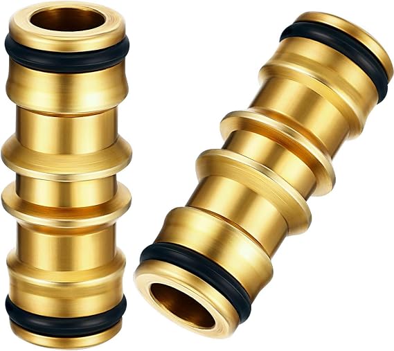 Brass Double Male Hose Connectors Garden Hose Tap Double Male Hose End Connector Hose Pipe Connectors for Join Garden Hose Pipe Tube
