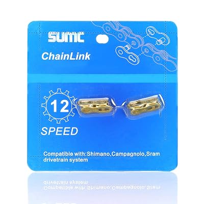 Inkesky 4 Pairs Re-usable Quick Link for Bike Chains - Compatible with ShimanoKMCCampagnoloSRAM 12-Speed Gold