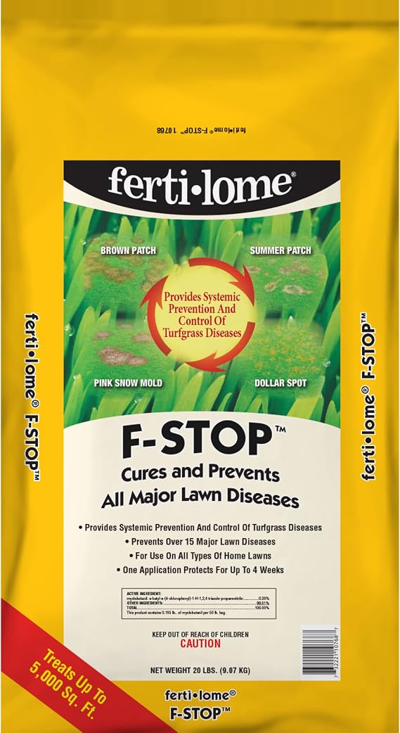 Fertilome (10768) F-Stop Fungicide Granules Eagle Systemic, 20 lb | Myclobutanil systemic granules - Protects lawns up to 4 weeks, golf tees & home turf - Lawn care users