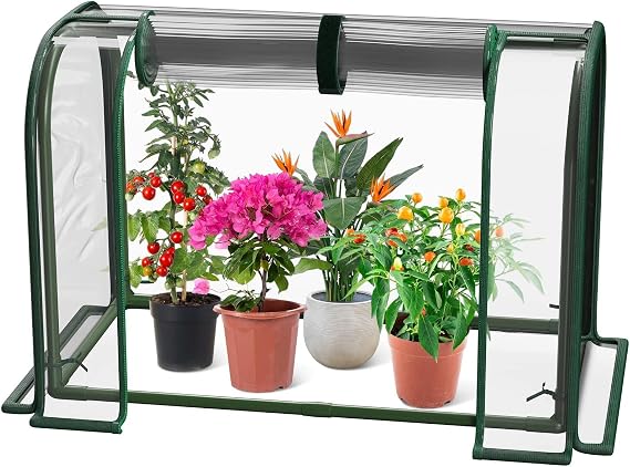 Mini Greenhouse Indoor Outdoor, 23.6*16.2*12.2 Inch Portable Tabletop Plant Greenhouse for Plant Growth and Seedling Propagation, Small Greenhouses for Garden Balcony Windowsill Home Use