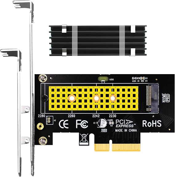 GLOTRENDS PA09-HS M.2 NVMe to PCIe 4.0 X4 Adapter with M.2 Heatsink(22x70x10mm) for M.2 NVMe SSD