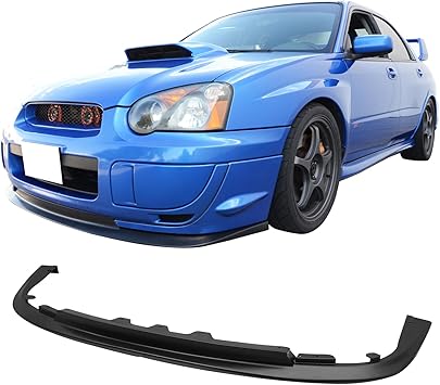 Front Bumper Lip Compatible with 2004-2005 Subaru Impreza WRX STI, Sti Style PP Black Front Lip Spoiler Splitter by IKON MOTORSPORTS