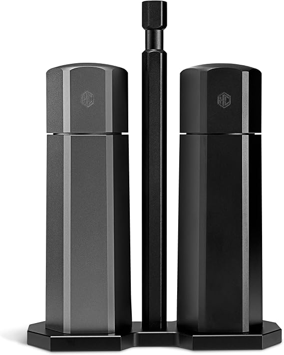HexClad Tabletop Salt and Pepper Mill Set & Carrying Caddy Holder