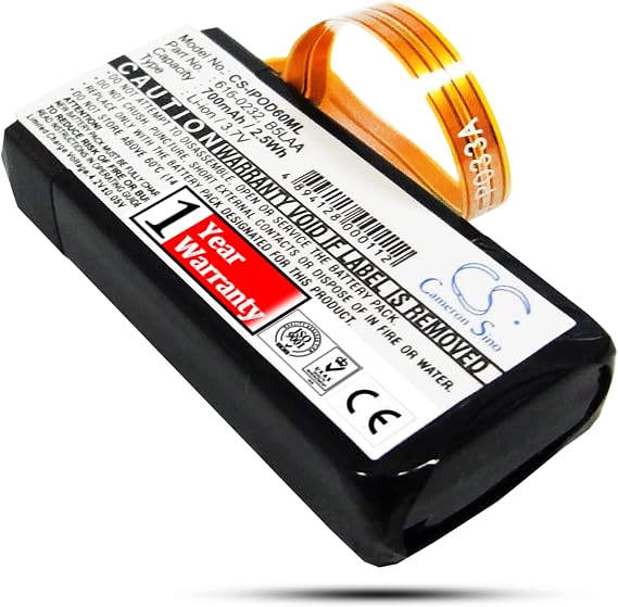 Estry 3.7V Battery Replacement for I POD Classic 120GB I POD Classic 160GB I POD Video 60G MICROSOFTJS8-00003 Zune 1089 PN 616-0232 696-0106 B5LAA B6DAH Microsoft G71C0006Z110 Battery