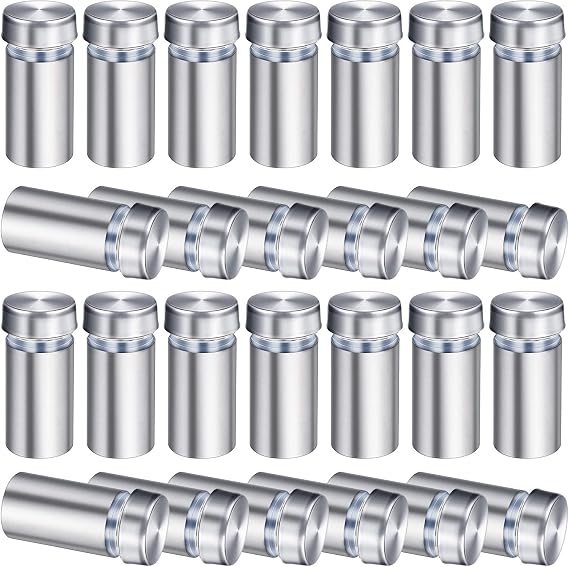 48 Pieces 1/2 by 1 Inch Sign Standoff Screws Wall Standoff Sign Holders Screws Mount Glass Acrylic Advertising Nails for Home Office