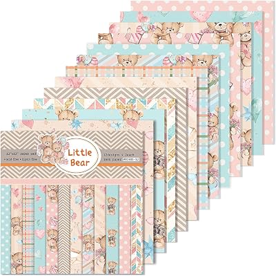 Scrapbook Paper Classic Style 1212, 24 Sheet Single Sided Decorative Craft Paper for DIY Scrapbooks Journal Photo Album Crafts and Card Making