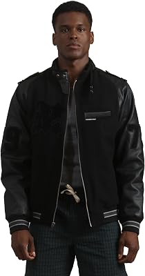 Members Only Wool Varsity Jacket Men Leather Sleeve | Letterman Jacket Men