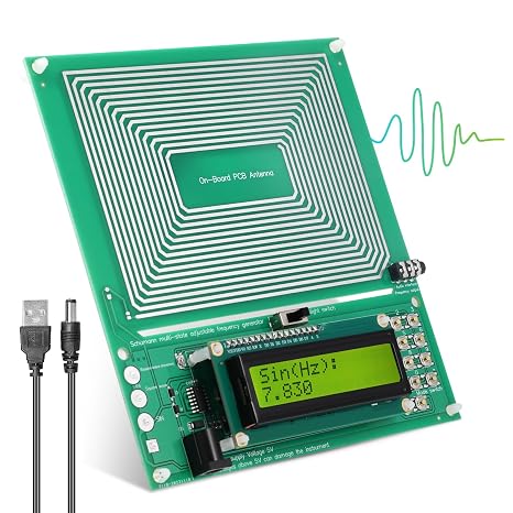 Schumann Wave Generator, 7.83 Hz Ultra Low-Frequency Pulse Generator, 0.001Hz-200000Hz Frequency Adjustable Schumann Sine Wave Resonance Generator, USB Powered Frequency Healing Device