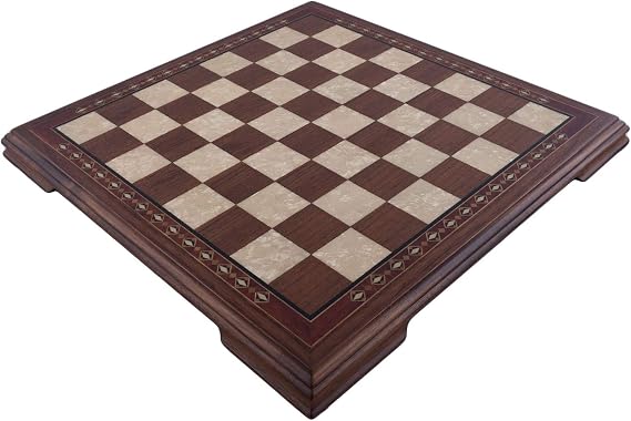 Helena Wood Art 16.5 Inches Flat Wooden Chess Board - Medium | Natural Walnut Veneer