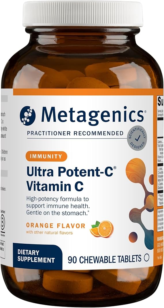 Metagenics Ultra Potent-C Chewable, Natural Orange Blast Flavor, 90 Tablets