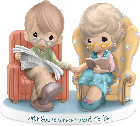 The Hamilton Collection Precious Moments With You Is Where I Want To Be Figurine: Elderly Couple, Golden