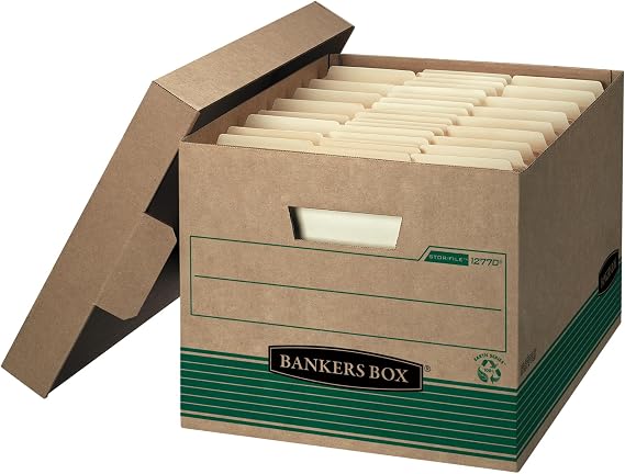 Bankers Box 12-Pack Recycled Medium-Duty File Box, Letter/Legal, FastFold