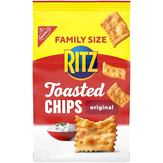 RITZ Toasted Chips Original Crackers, Party Snacks, Family Size, 11.4 oz