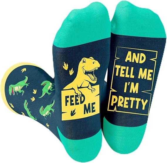 Funny Socks for Men Women - Cat Dinosaur Gifts, Shark Bear Pig Dragon Socks