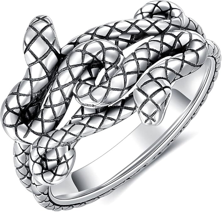 Snake Ring Sterling Silver Vintage Snake Ring for Men Women
