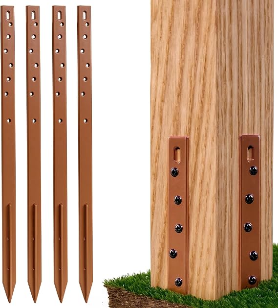 2 Pack Heavy Duty Fence Post Repair Stakes 75cm (29.5") – Fixes 1 Broken Wooden Fence Post – No Dig Ground Anchors – Quick, Strong & Rust-Resistant for Garden or Yard