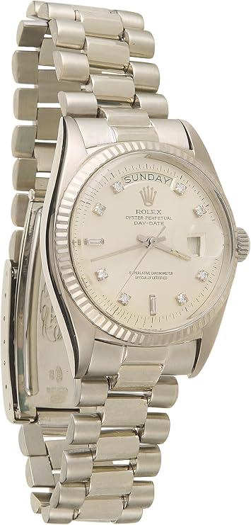 Pre-loved White Gold Diamond Dial President 1803 36mm, Silver