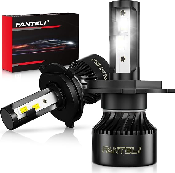2x H4/9003 Bulbs, 40000LM 900% Brighter 1:1 Size, No Adapter Required, 6500K Cool White IP68 Waterproof Off-Road Lights, Pack of 2
