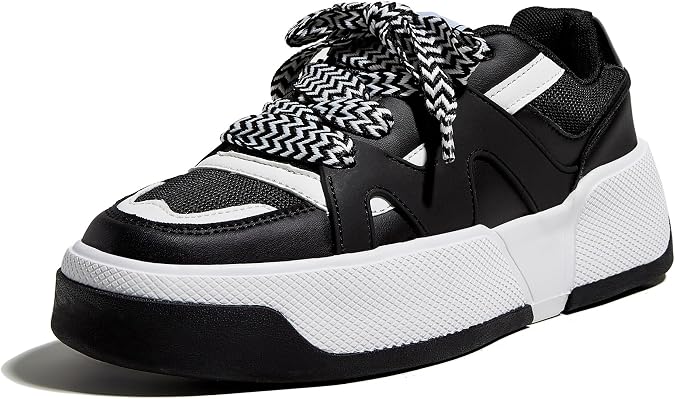 LUCKY STEP Womens Platform Fashion Sneakers Thick Sole Shoe