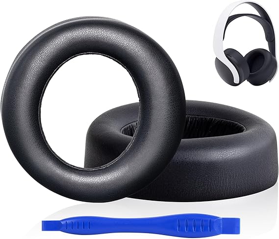 Link Dream Replacement Earpads for Sony Playstation 5 PS5 Pulse 3D Wireless Headset, Headphone Ear Pads Ear Cushions with Soft Protein Leather, Noise Isolation Foam, Black
