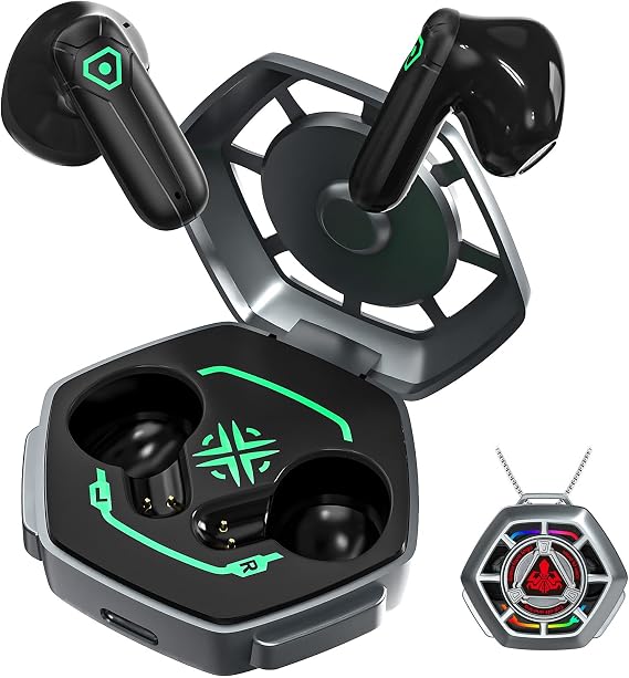 ANCwear Mecha LED Wireless Earbuds with Spin-Activated Light-Up Case