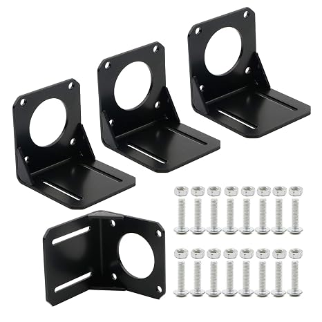 4pcs 57 Stepper Motor Nema 23 Fixed Seat, Nema 23 Stepper Motor Steel Mounting Bracket, Bracket with Mounting Screws