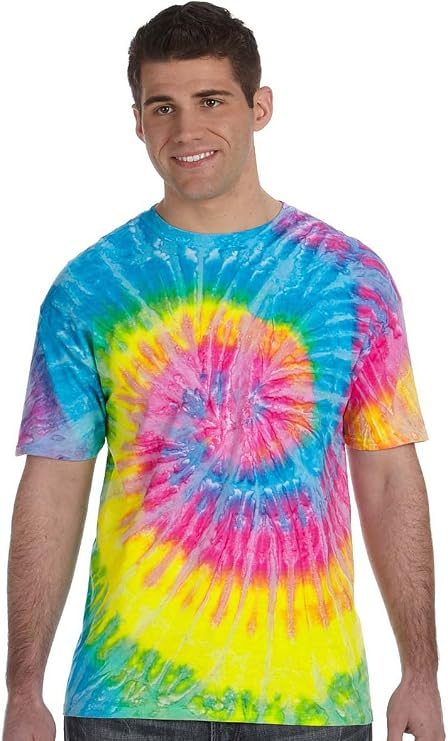 Tie-Dyed Tie-Dye 5.4 oz 100% Cotton T-Shirt CD100 Yellow Large