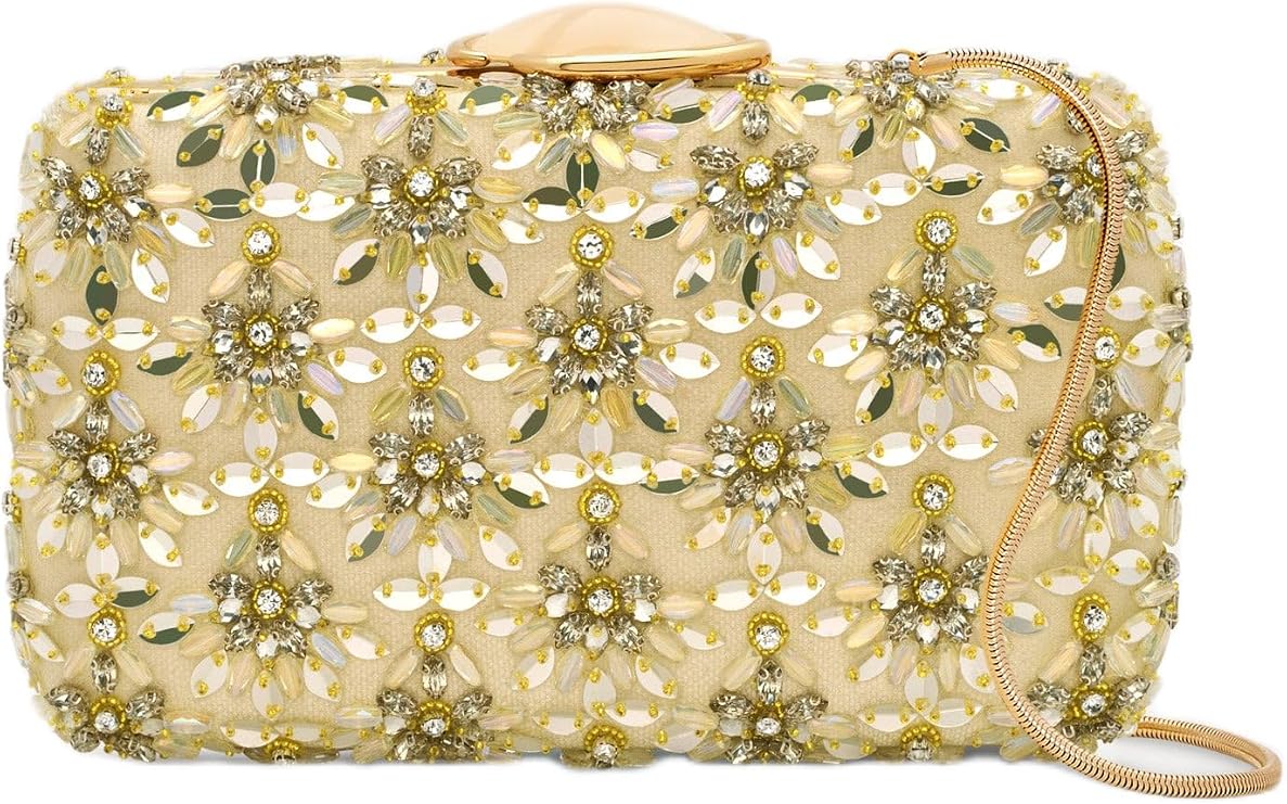 Crystal & Glass Embroidered O Minaudiere