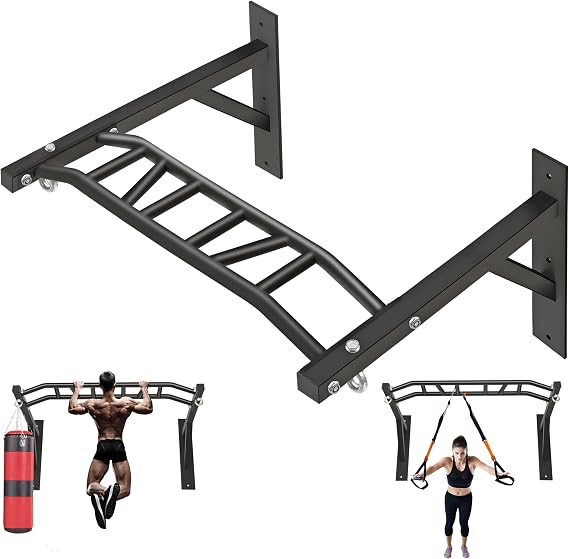 Upgrade Pull Up Bar Wall Mounted,Heavy Duty Multi Grip Chin Up Bar for Strength Training, 600 lbs Capacity, Durable Steel Construction, Perfect for Home and Garage Workouts